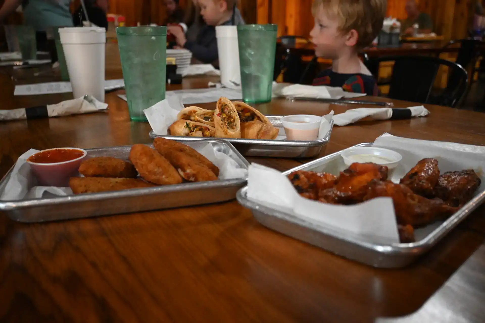 Group of appetizers from side